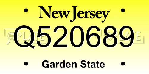 Q520689 New Jersey License Plate