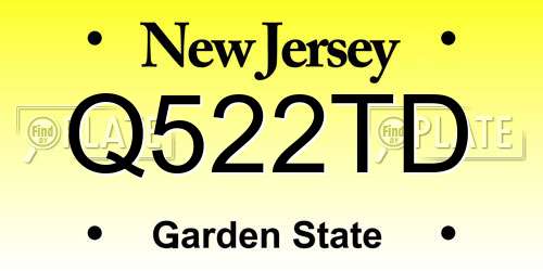 Q522TD New Jersey License Plate