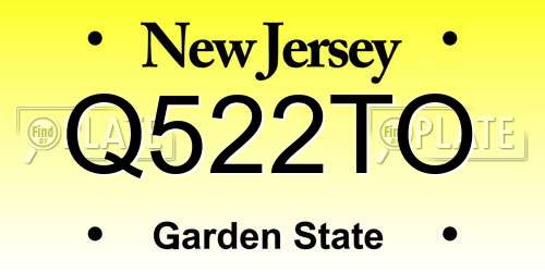 Q522TO New Jersey License Plate