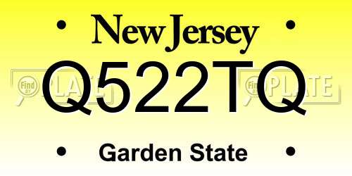 Q522TQ New Jersey License Plate