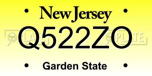 Q522ZO New Jersey License Plate