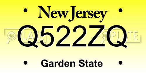 Q522ZQ New Jersey License Plate