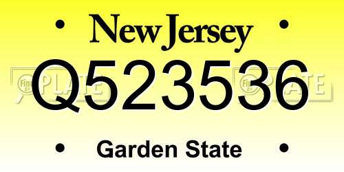 Q523536 New Jersey License Plate