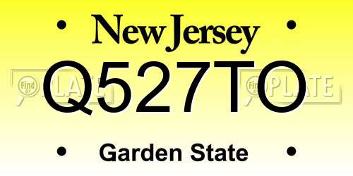 Q527TO New Jersey License Plate