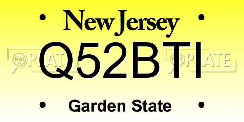 Q52BTI New Jersey License Plate