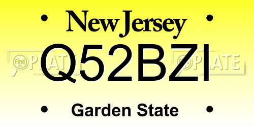 Q52BZI New Jersey License Plate