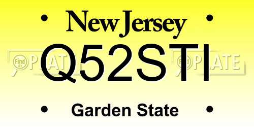 Q52STI New Jersey License Plate