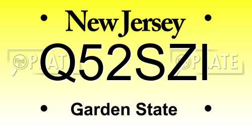 Q52SZI New Jersey License Plate