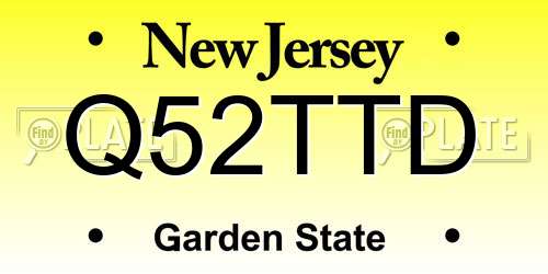 Q52TTD New Jersey License Plate