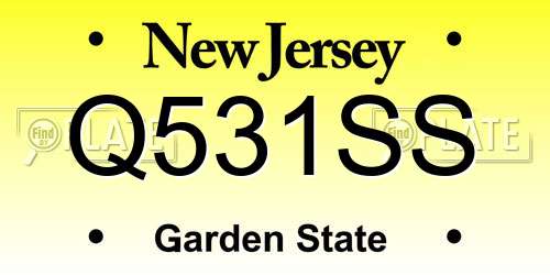 Q531SS New Jersey License Plate