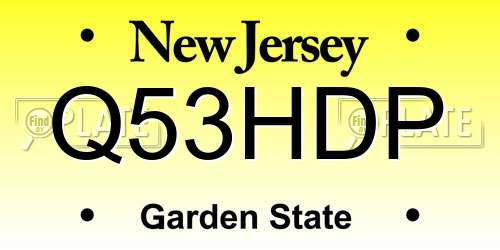 Q53HDP New Jersey License Plate