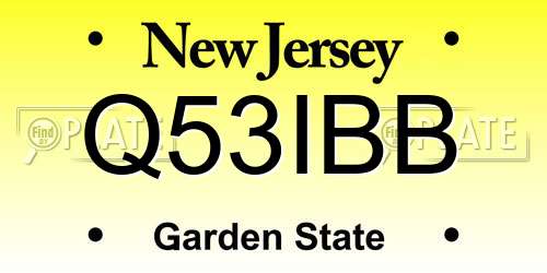 Q53IBB New Jersey License Plate