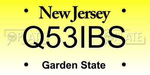 Q53IBS New Jersey License Plate