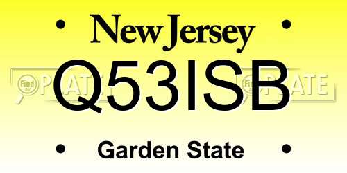 Q53ISB New Jersey License Plate