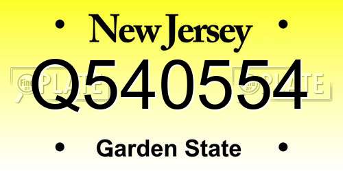 Q540554 New Jersey License Plate