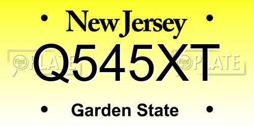 Q545XT New Jersey License Plate