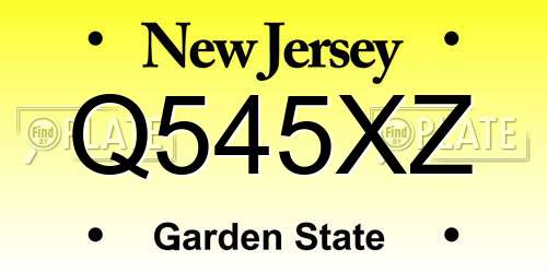 Q545XZ New Jersey License Plate