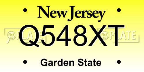Q548XT New Jersey License Plate
