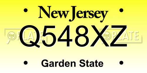Q548XZ New Jersey License Plate