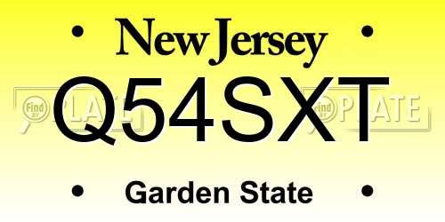 Q54SXT New Jersey License Plate