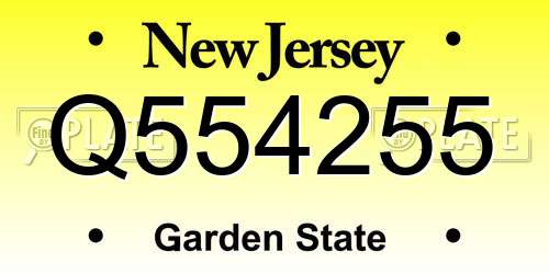 Q554255 New Jersey License Plate