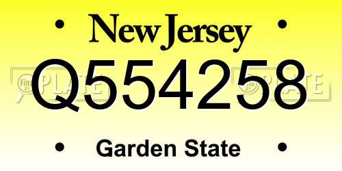 Q554258 New Jersey License Plate
