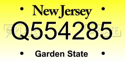 Q554285 New Jersey License Plate