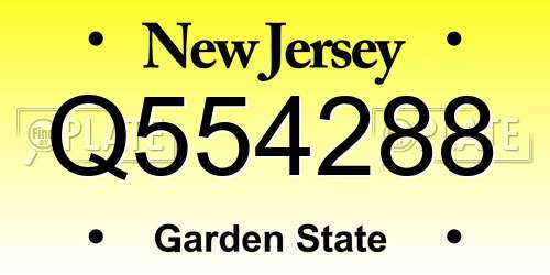 Q554288 New Jersey License Plate