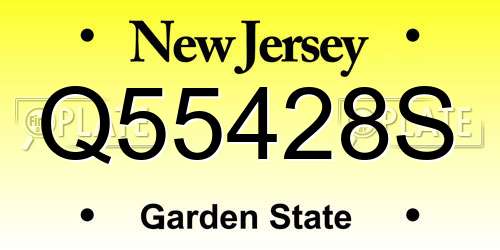 Q55428S New Jersey License Plate