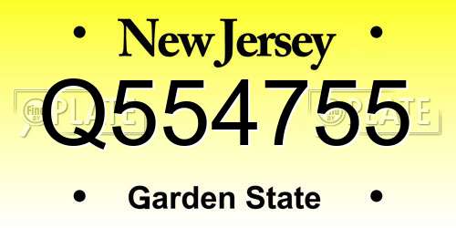 Q554755 New Jersey License Plate