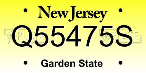 Q55475S New Jersey License Plate