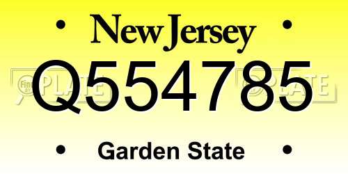 Q554785 New Jersey License Plate