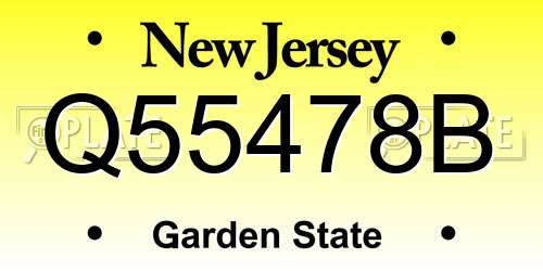 Q55478B New Jersey License Plate