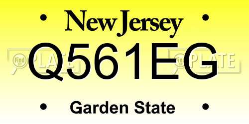 Q561EG New Jersey License Plate