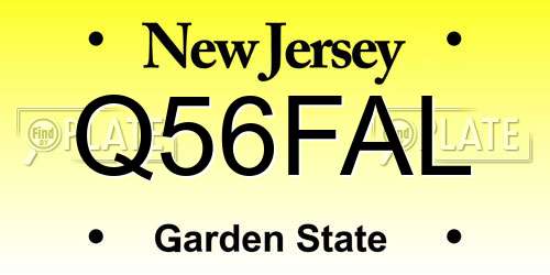 Q56FAL New Jersey License Plate