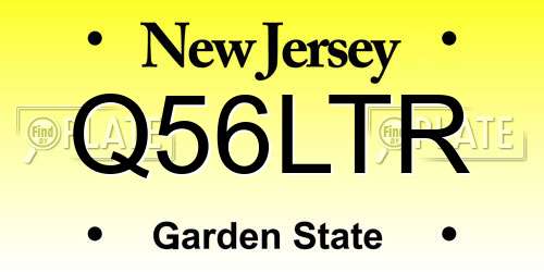 Q56LTR New Jersey License Plate