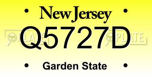 Q5727D New Jersey License Plate