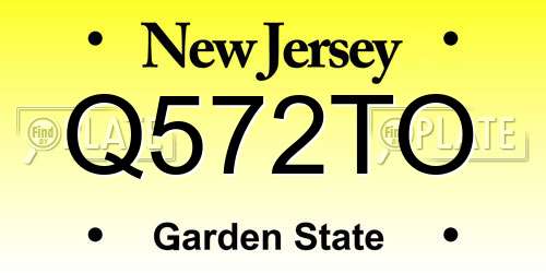 Q572TO New Jersey License Plate