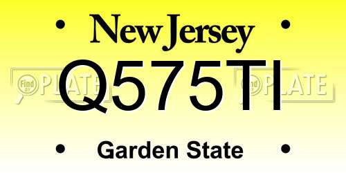 Q575TI New Jersey License Plate