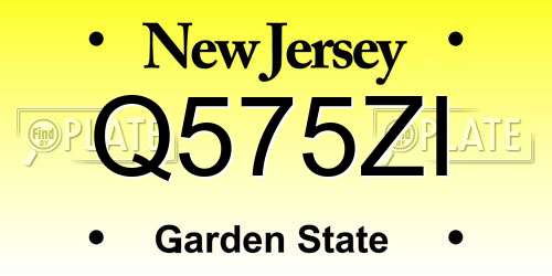Q575ZI New Jersey License Plate