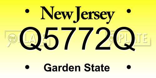 Q5772Q New Jersey License Plate