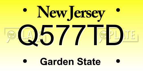 Q577TD New Jersey License Plate