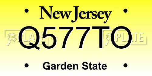 Q577TO New Jersey License Plate