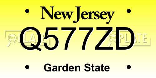 Q577ZD New Jersey License Plate