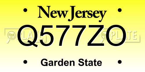 Q577ZO New Jersey License Plate