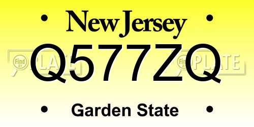 Q577ZQ New Jersey License Plate