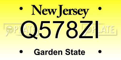Q578ZI New Jersey License Plate