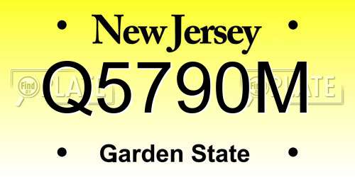 Q5790M New Jersey License Plate