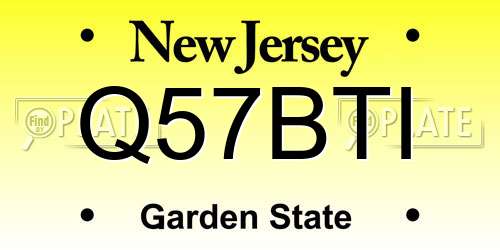Q57BTI New Jersey License Plate