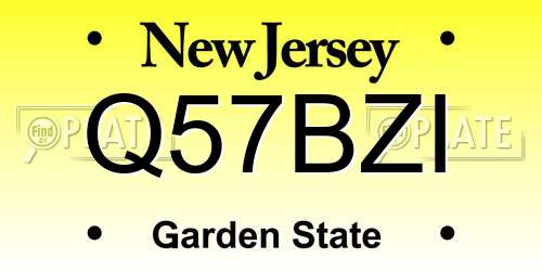 Q57BZI New Jersey License Plate